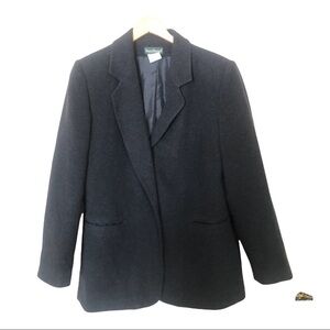 - VTG Harve Bernard Womens 2 Button Blazer Wool Blend Jacket Pea Coat Gray